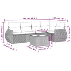 vidaXL Garden Sofa Set with Cushions Poly Rattan