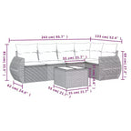 vidaXL Garden Sofa Set with Cushions Poly Rattan