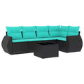 vidaXL Garden Sofa Set with Cushions Poly Rattan