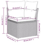 vidaXL Patio Sofa Set with Cushions, Modular Outdoor Sectional, Poly Rattan, Multiple Colors and Models