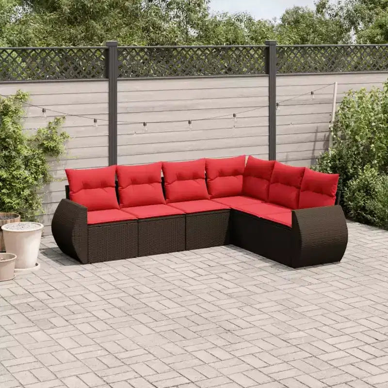 vidaXL Patio Sofa Set with Cushions, Modular Outdoor Sectional, Poly Rattan, Multiple Colors and Models