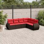 vidaXL Patio Sofa Set with Cushions, Modular Outdoor Sectional, Poly Rattan, Multiple Colors and Models