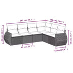 vidaXL Patio Sofa Set with Cushions, Modular Outdoor Sectional, Poly Rattan, Multiple Colors and Models