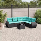 vidaXL Patio Sofa Set with Cushions, Modular Outdoor Sectional, Poly Rattan, Multiple Colors and Models