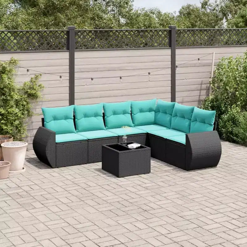 vidaXL Patio Sofa Set with Cushions, Modular Outdoor Sectional, Poly Rattan, Multiple Colors and Models