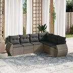 vidaXL Patio Sofa Set with Cushions, Modular Outdoor Sectional, Poly Rattan, Multiple Colors and Models