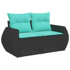 vidaXL Patio Sofa Set with Cushions, Modular Outdoor Sectional, Poly Rattan, Multiple Colors and Models