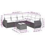 vidaXL Patio Sofa Set with Cushions, Modular Outdoor Sectional, Poly Rattan, Multiple Colors and Models