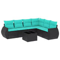 vidaXL Patio Sofa Set with Cushions, Modular Outdoor Sectional, Poly Rattan, Multiple Colors and Models