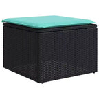 vidaXL Salon de jardin noir, en rotin PE bleu, Acier poudré
