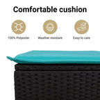 vidaXL Salon de jardin noir, en rotin PE bleu, Acier poudré