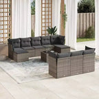 vidaXL Salon de jardin noir, en rotin PE bleu, Acier poudré