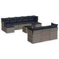 vidaXL Salon de jardin noir, en rotin PE bleu, Acier poudré