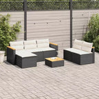 vidaXL Ensemble de canapés de jardin avec coussins, 5 pièces, rotin synthétique, acacia