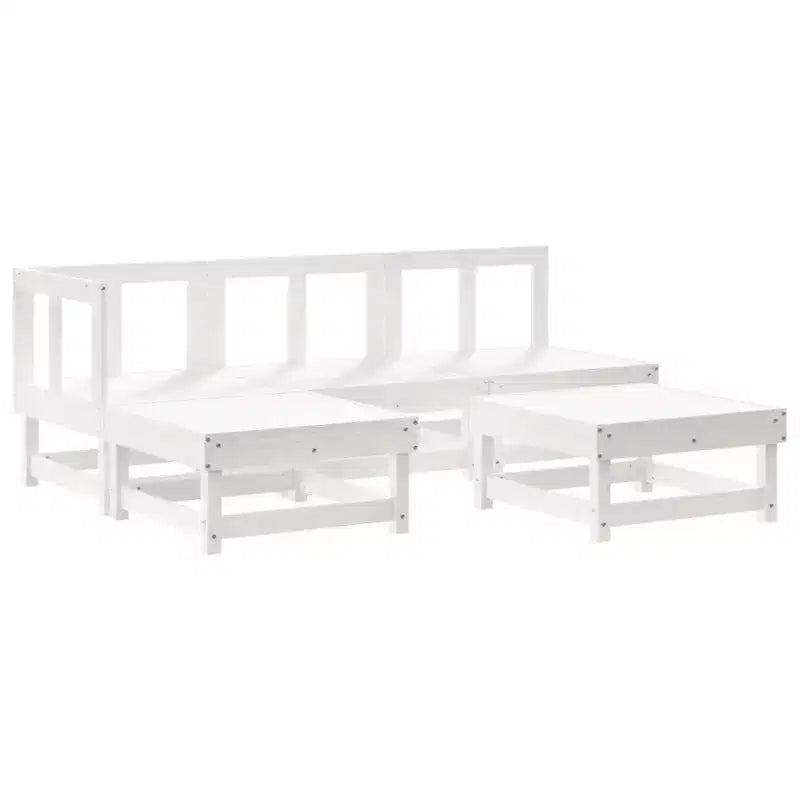 vidaXL Patio Furniture Set with Cushions Outdoor Lounge Set 5 Piece Solid Wood