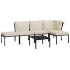 vidaXL Patio Furniture Set Sectional Sofa Patio Lounge Set with Cushions Steel