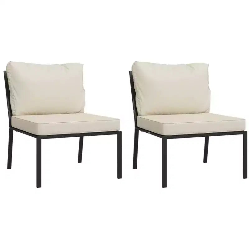 vidaXL Patio Furniture Set Sectional Sofa Patio Lounge Set with Cushions Steel