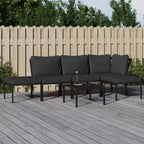 vidaXL Patio Furniture Set Sectional Sofa Patio Lounge Set with Cushions Steel