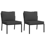 vidaXL Patio Furniture Set Sectional Sofa Patio Lounge Set with Cushions Steel