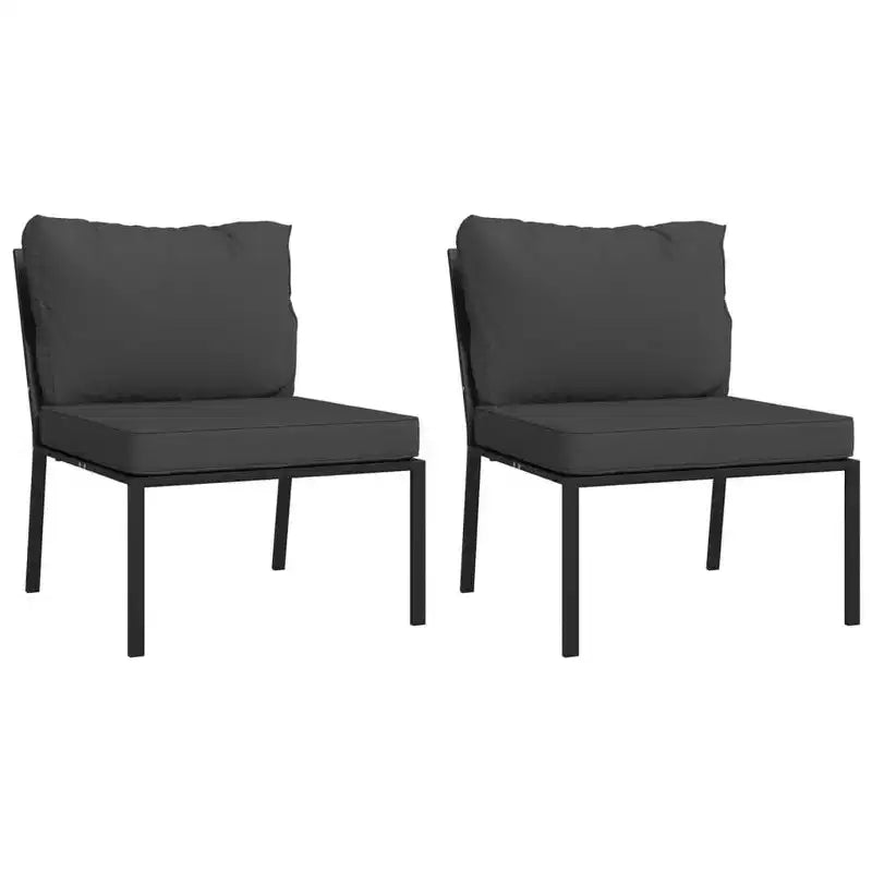 vidaXL Patio Furniture Set Sectional Sofa Patio Lounge Set with Cushions Steel