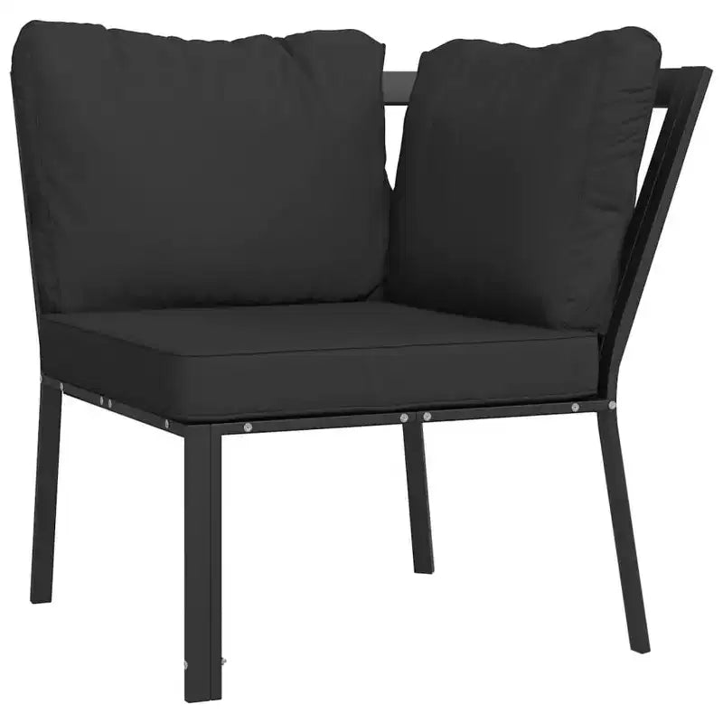 vidaXL Patio Furniture Set Sectional Sofa Patio Lounge Set with Cushions Steel
