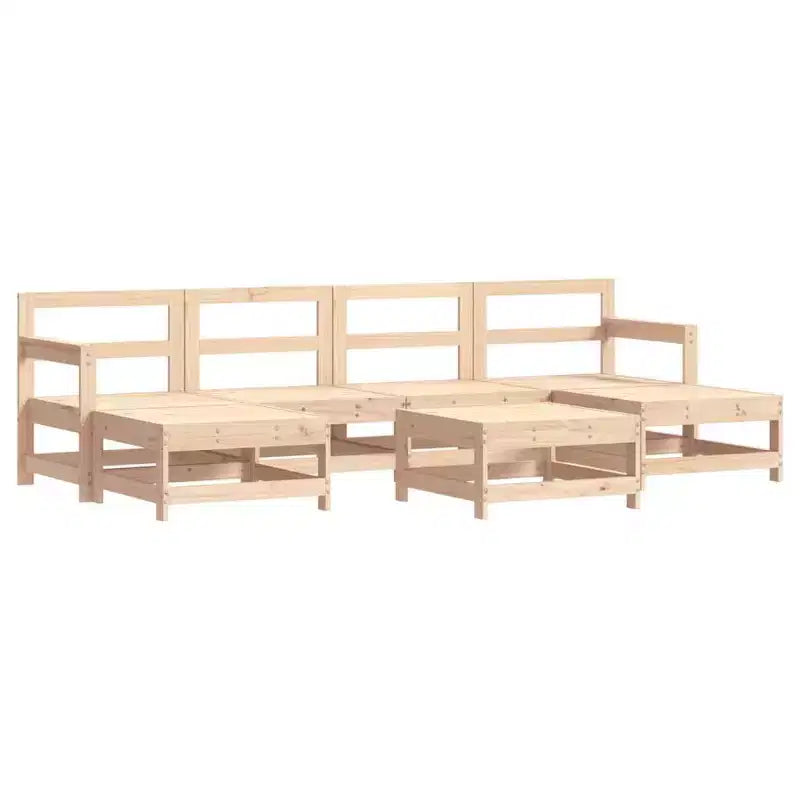 vidaXL Patio Lounge Set with Cushions Outdoor Furniture Set 7 Piece Solid Wood