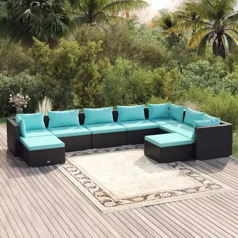 vidaXL Garden Lounge Set PE rattan Large Modular