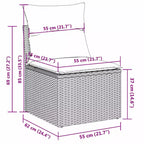 vidaXL 4 Piece Patio Sofa Set with Cushions Poly Rattan - Beige and Cream Without Table
