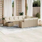 vidaXL Salon de jardin 11 pièces avec coussins en rotin synthétique modulable