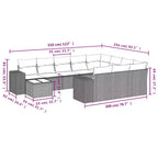 vidaXL Salon de jardin 11 pièces avec coussins en rotin synthétique modulable