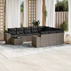 vidaXL Salon de jardin 11 pièces avec coussins en rotin synthétique modulable