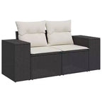 vidaXL 7 Piece Patio Sofa Set with Cushions, Poly Rattan Outdoor Sectional, Modular Design, Multiple Colors