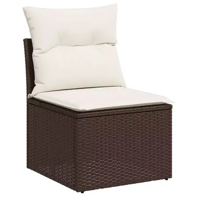 vidaXL 7 Piece Patio Sofa Set with Cushions, Poly Rattan Outdoor Sectional, Modular Design, Multiple Colors