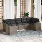 vidaXL 7 Piece Patio Sofa Set with Cushions, Poly Rattan Outdoor Sectional, Modular Design, Multiple Colors