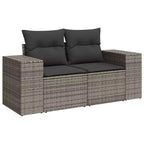 vidaXL 7 Piece Patio Sofa Set with Cushions, Poly Rattan Outdoor Sectional, Modular Design, Multiple Colors
