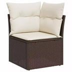 vidaXL 7 Piece Patio Sofa Set with Cushions, Poly Rattan Outdoor Sectional, Modular Design, Multiple Colors