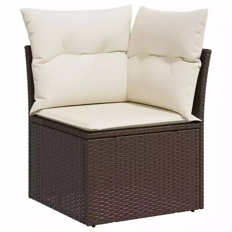vidaXL 7 Piece Patio Sofa Set with Cushions, Poly Rattan Outdoor Sectional, Modular Design, Multiple Colors