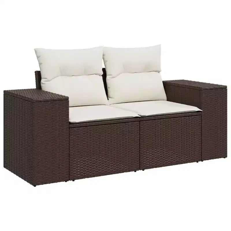 vidaXL 7 Piece Patio Sofa Set with Cushions, Poly Rattan Outdoor Sectional, Modular Design, Multiple Colors