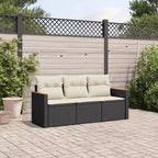 vidaXL 4 Piece Patio Sofa Set with Cushions Poly Rattan, Multiple Colors and Models