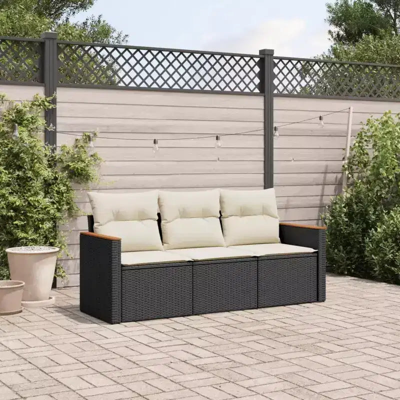 vidaXL 4 Piece Patio Sofa Set with Cushions Poly Rattan, Multiple Colors and Models