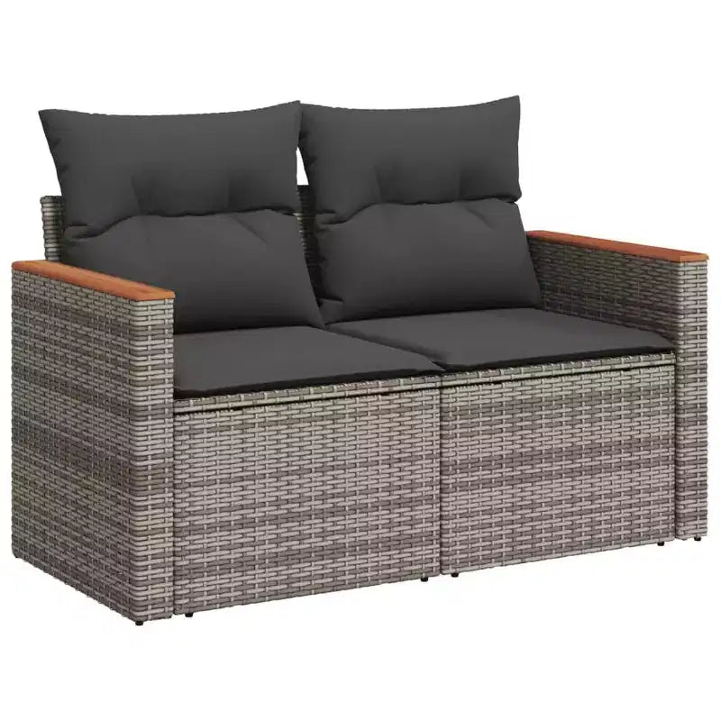 vidaXL 4 Piece Patio Sofa Set with Cushions Poly Rattan, Multiple Colors and Models