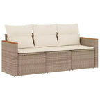 vidaXL 4 Piece Patio Sofa Set with Cushions Poly Rattan, Multiple Colors and Models