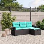 vidaXL 4 Piece Patio Sofa Set with Cushions Poly Rattan