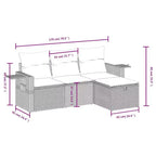 vidaXL 4 Piece Patio Sofa Set with Cushions Poly Rattan