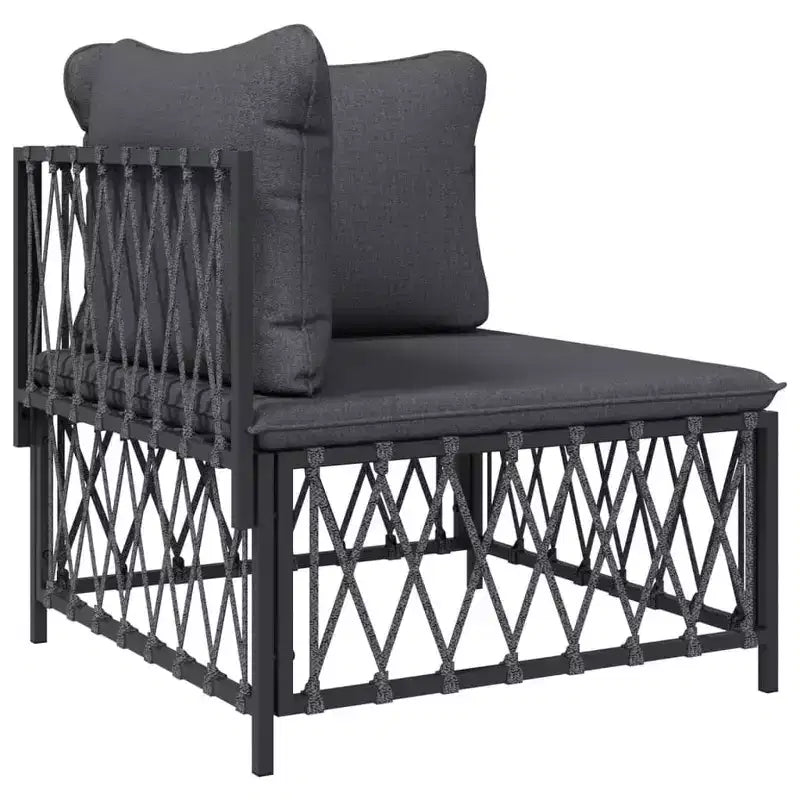 vidaXL 6 Piece Patio Lounge Set with Cushions White Steel