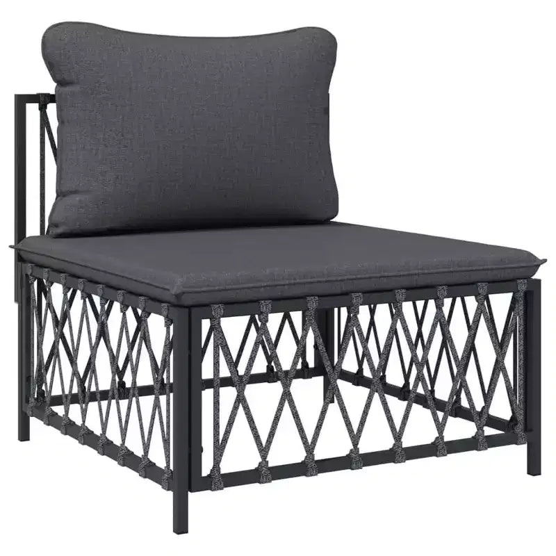 vidaXL 6 Piece Patio Lounge Set with Cushions White Steel