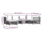 vidaXL 6 Piece Patio Lounge Set with Cushions White Steel