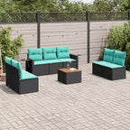 vidaXL 8 Piece Garden Sofa Set with Cushions Grey Poly Rattan