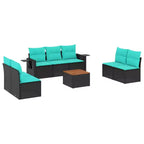 vidaXL 8 Piece Garden Sofa Set with Cushions Grey Poly Rattan