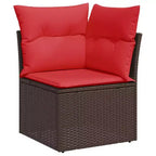 vidaXL 9 Piece Garden Sofa Set with Cushions Grey Poly Rattan